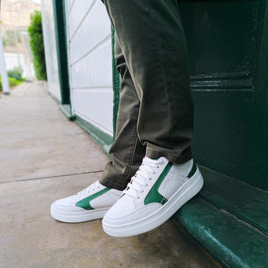 Zapatilla de cuero Kana verde