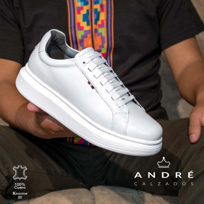 Zapatilla Kuntur Eva - Cuero blanco