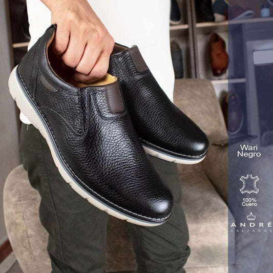 Zapato Wari - Cuero negro