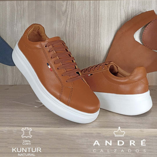 Zapatilla de cuero Kuntur Natural
