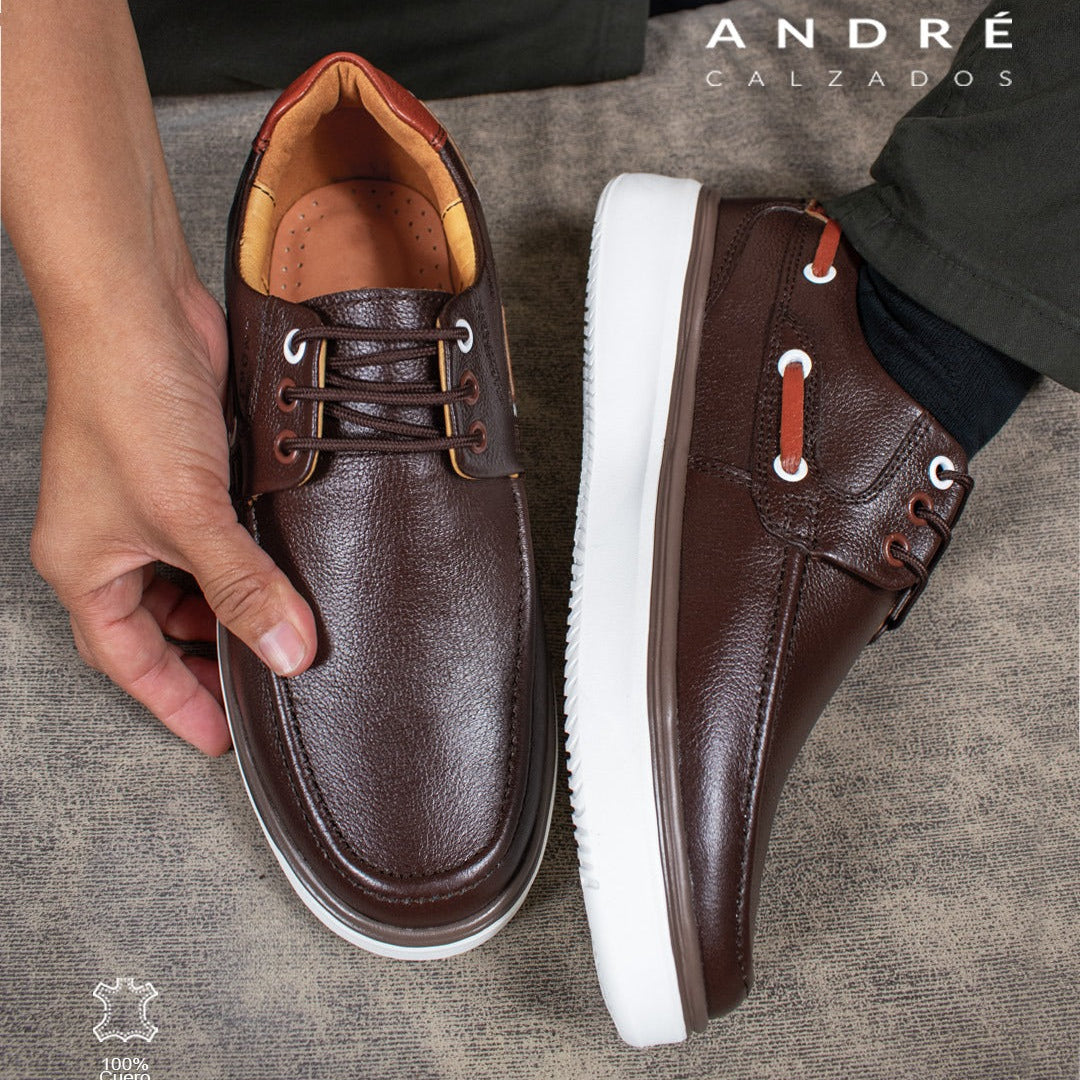 Zapato Top sider - Cuero marrón