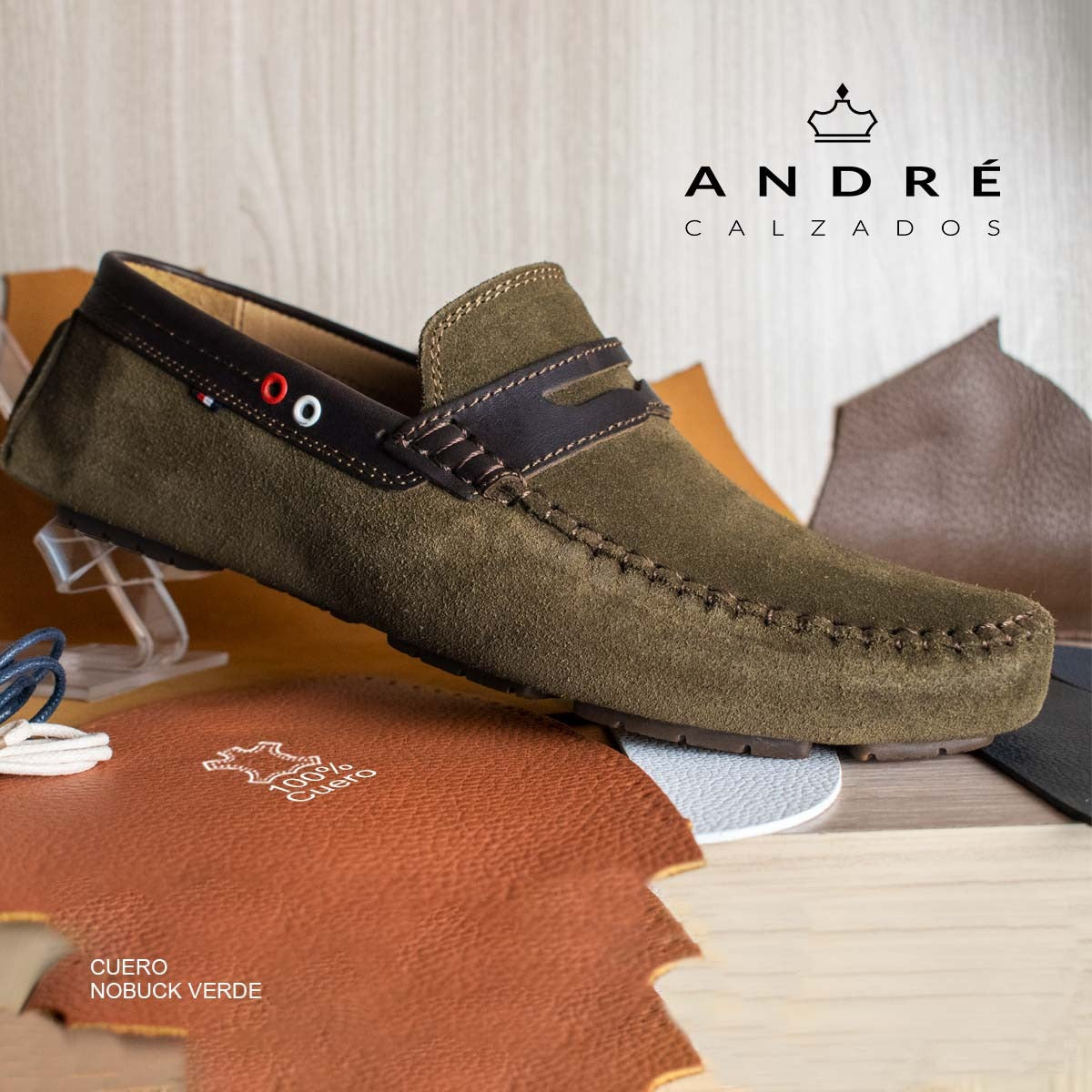 Mocasín Toperol - Cuero oliva