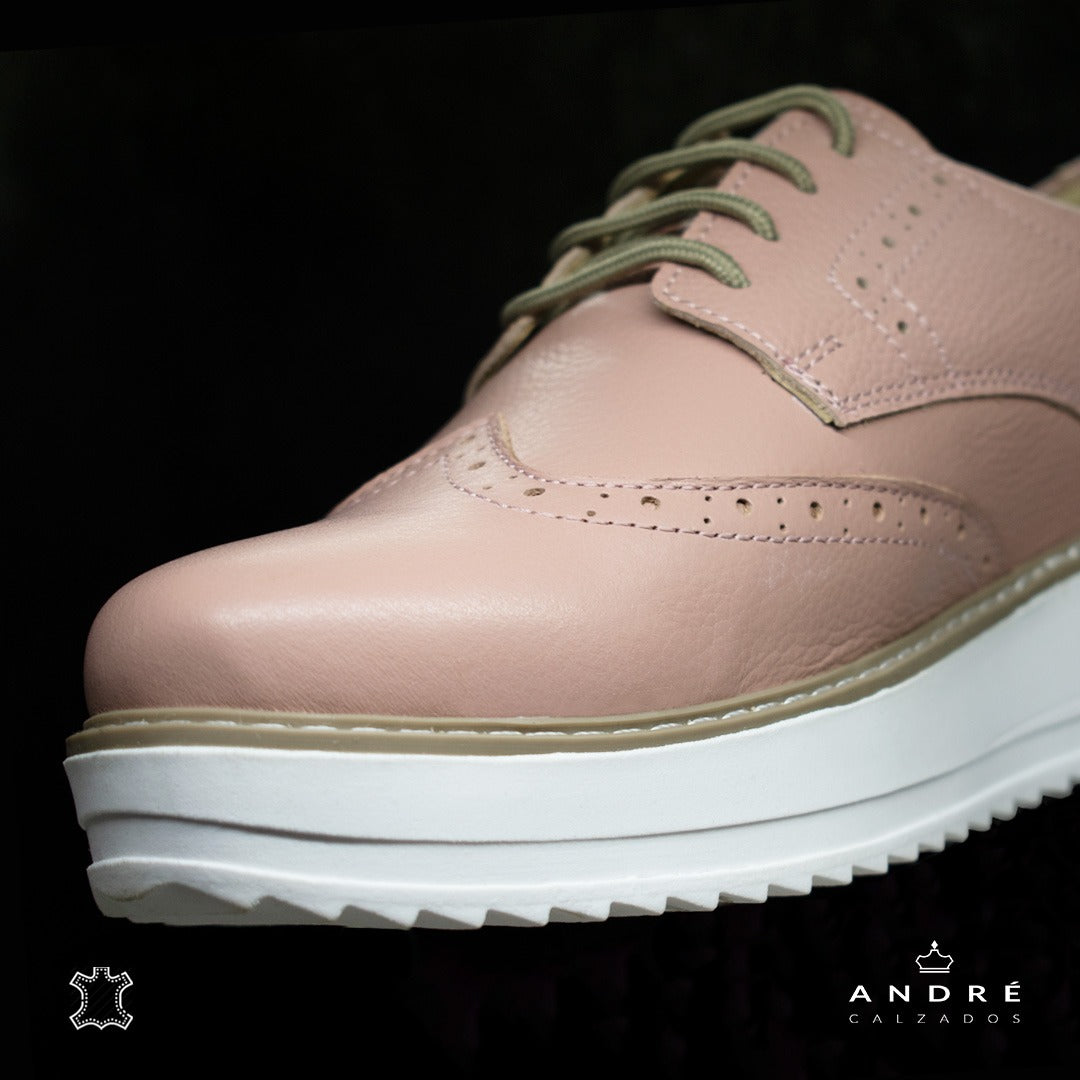Mocasín Oxford - Cuero palo rosa