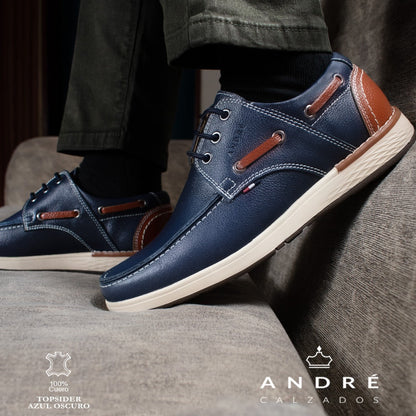 Zapato Top sider - Cuero Azul oscuro