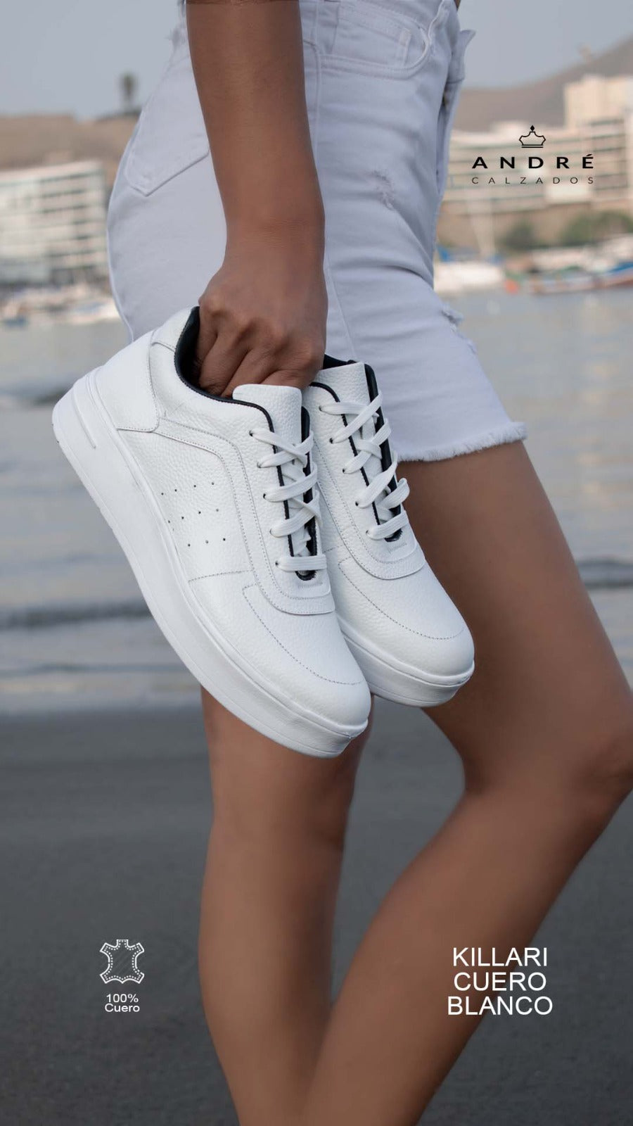 Zapatilla Killari - Cuero blanco