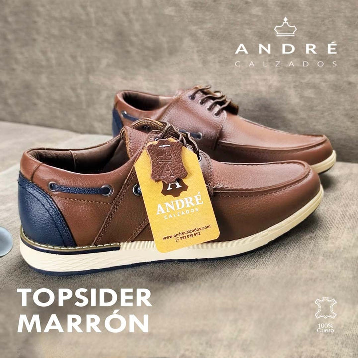Zapato Top sider - Cuero marrón