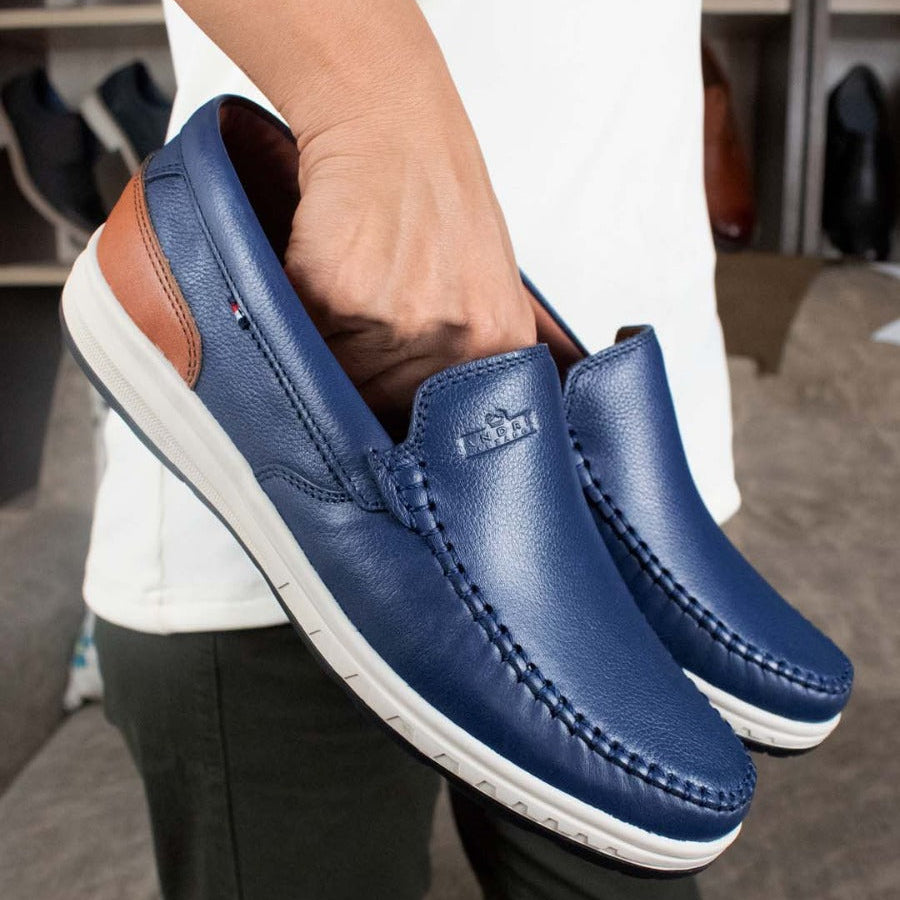 Mocasín Anta - Cuero azul