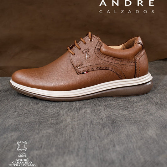 Zapato André Ultraliviano - Cuero caramelo