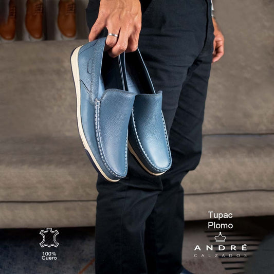 Mocasín Tupac - Cuero plomo