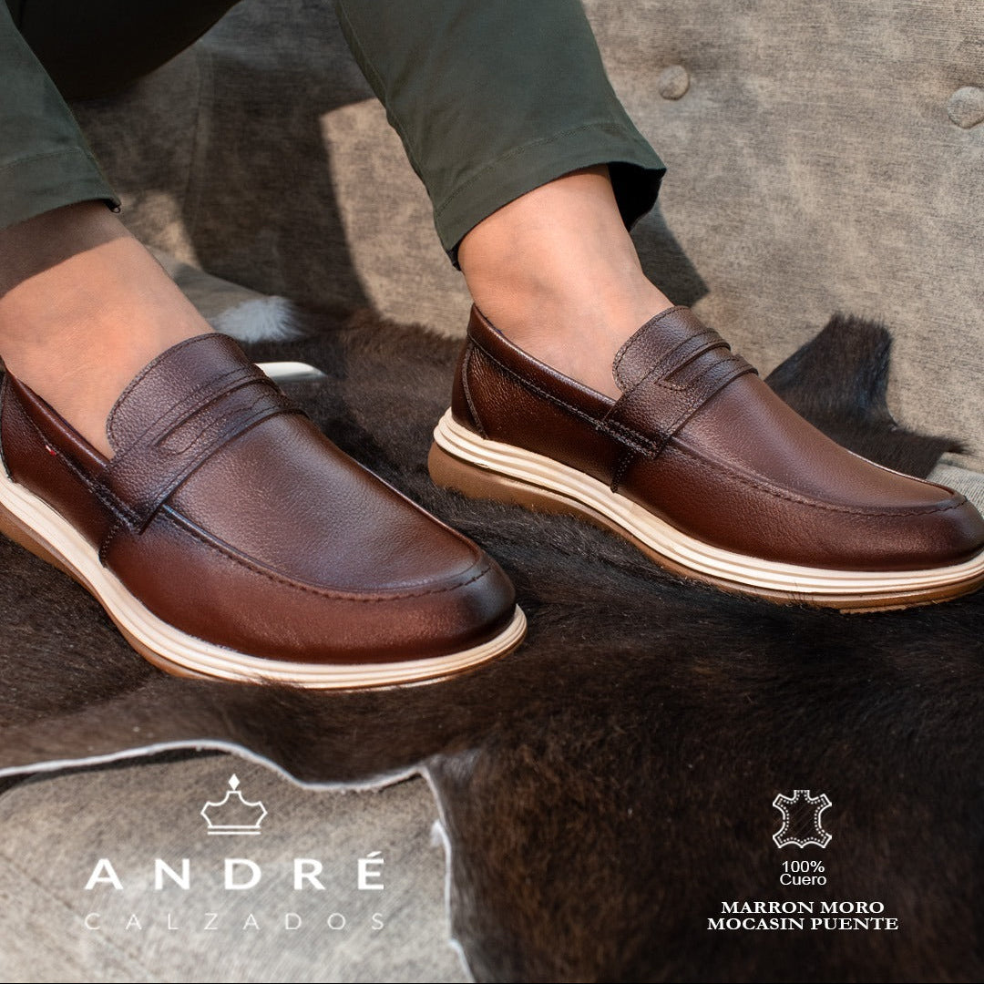 Mocasin Puente - Cuero Marron Moro