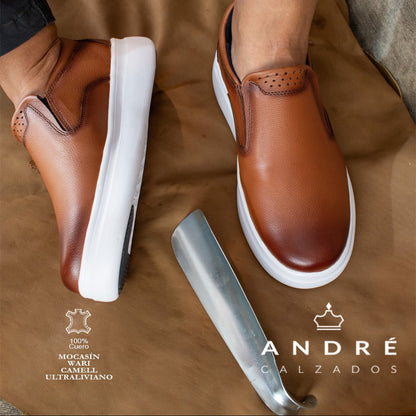 Mocasin Wari Ultraliviano - Cuero Camel