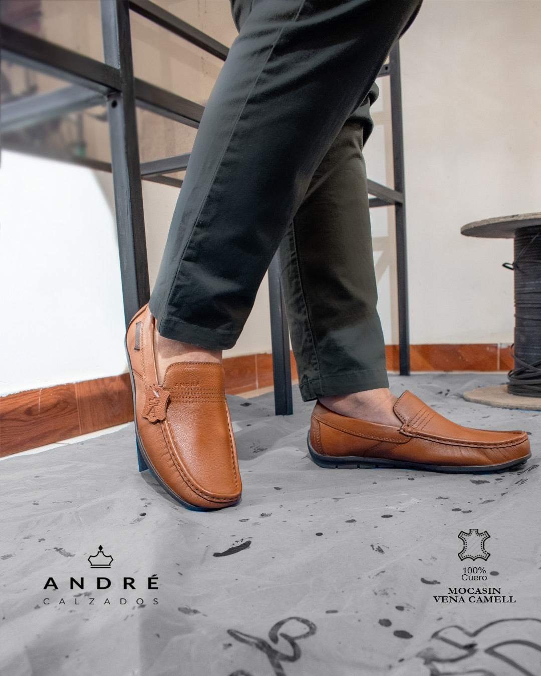 Mocasin Vena - Cuero Camel