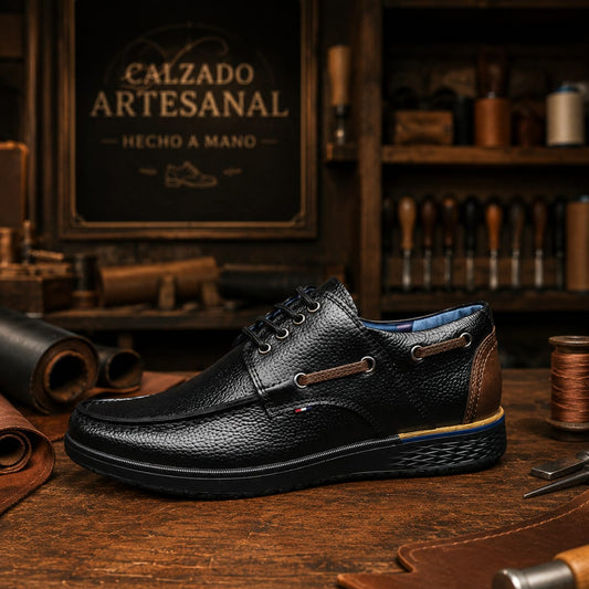 Zapato Top sider - Cuero Negro P/Negro