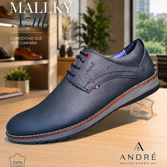 Zapato Mallky - Cuero Azul