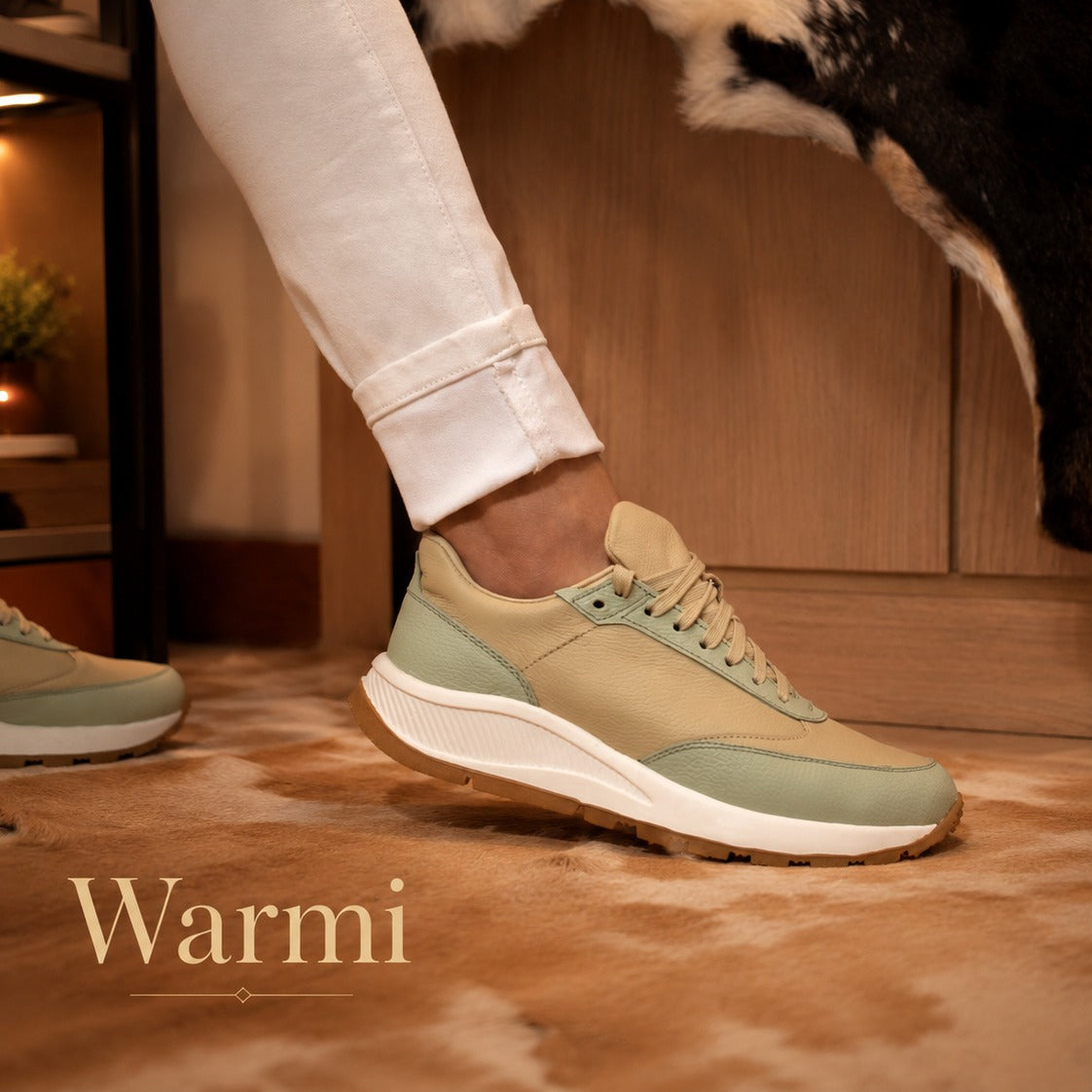 Zapatilla Warmi Limón - Cuero beige