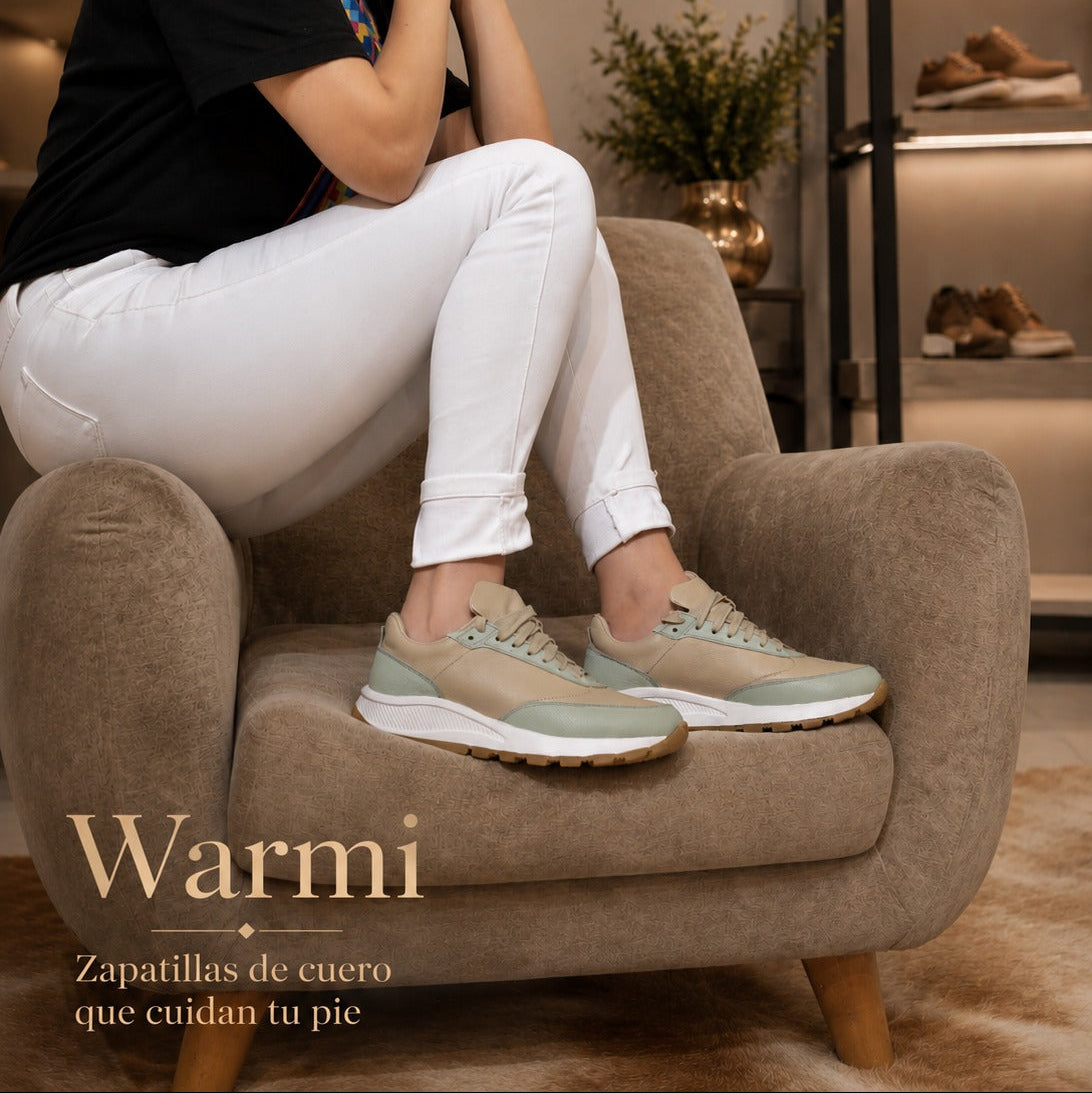Zapatilla Warmi Limón - Cuero beige