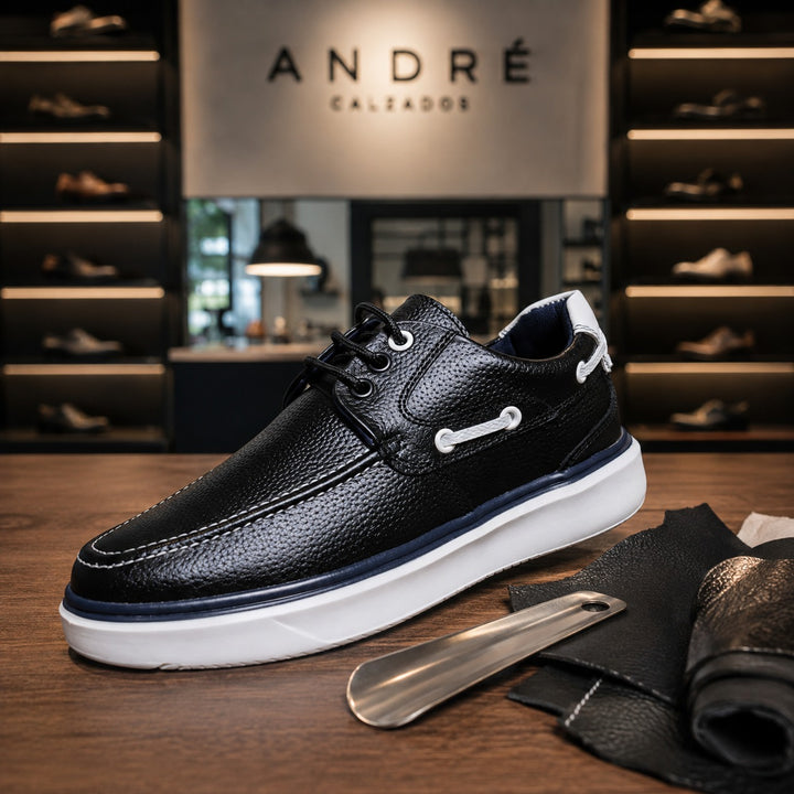Zapato Top sider - Cuero negro