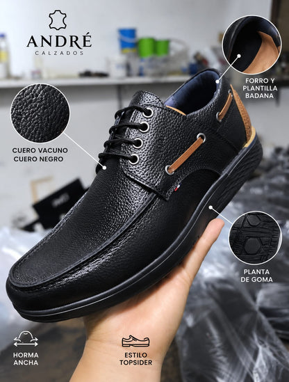 Zapato Top sider - Cuero Negro P/Negro
