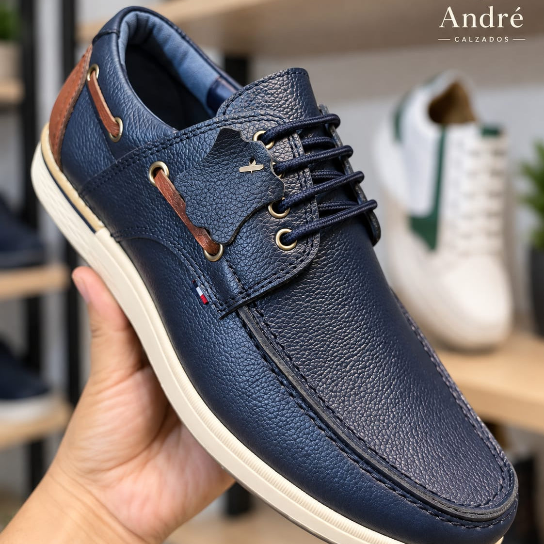 Zapato Top sider - Cuero Azul oscuro