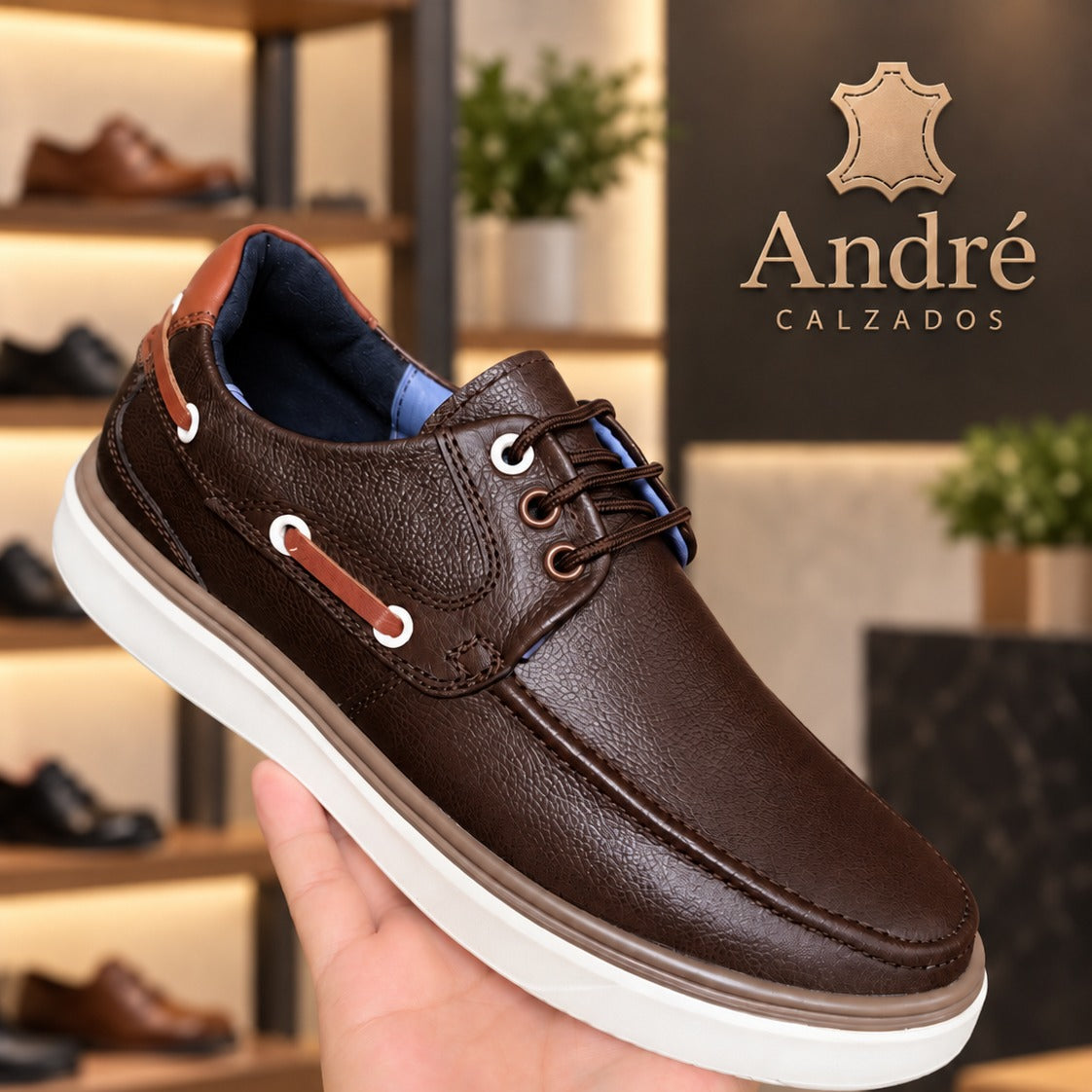 Zapato Top sider - Cuero marrón