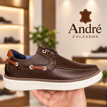 Zapato Top sider - Cuero marrón