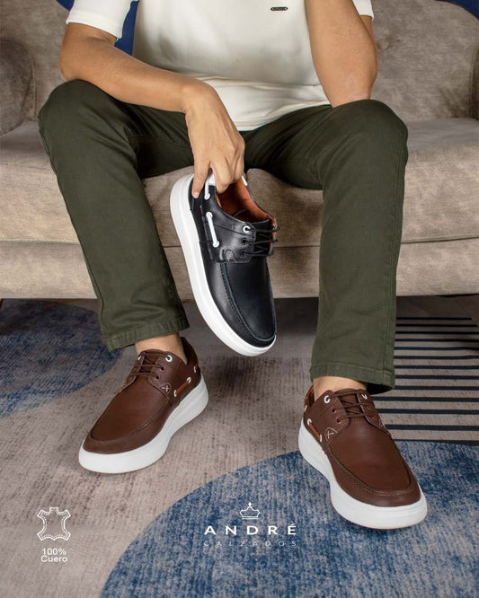 Zapato de cuero Topsider Vans negro