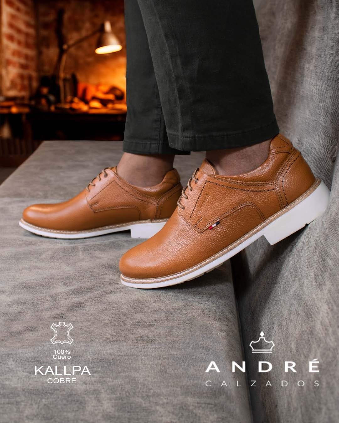 Zapato de cuero Kallpa cobre