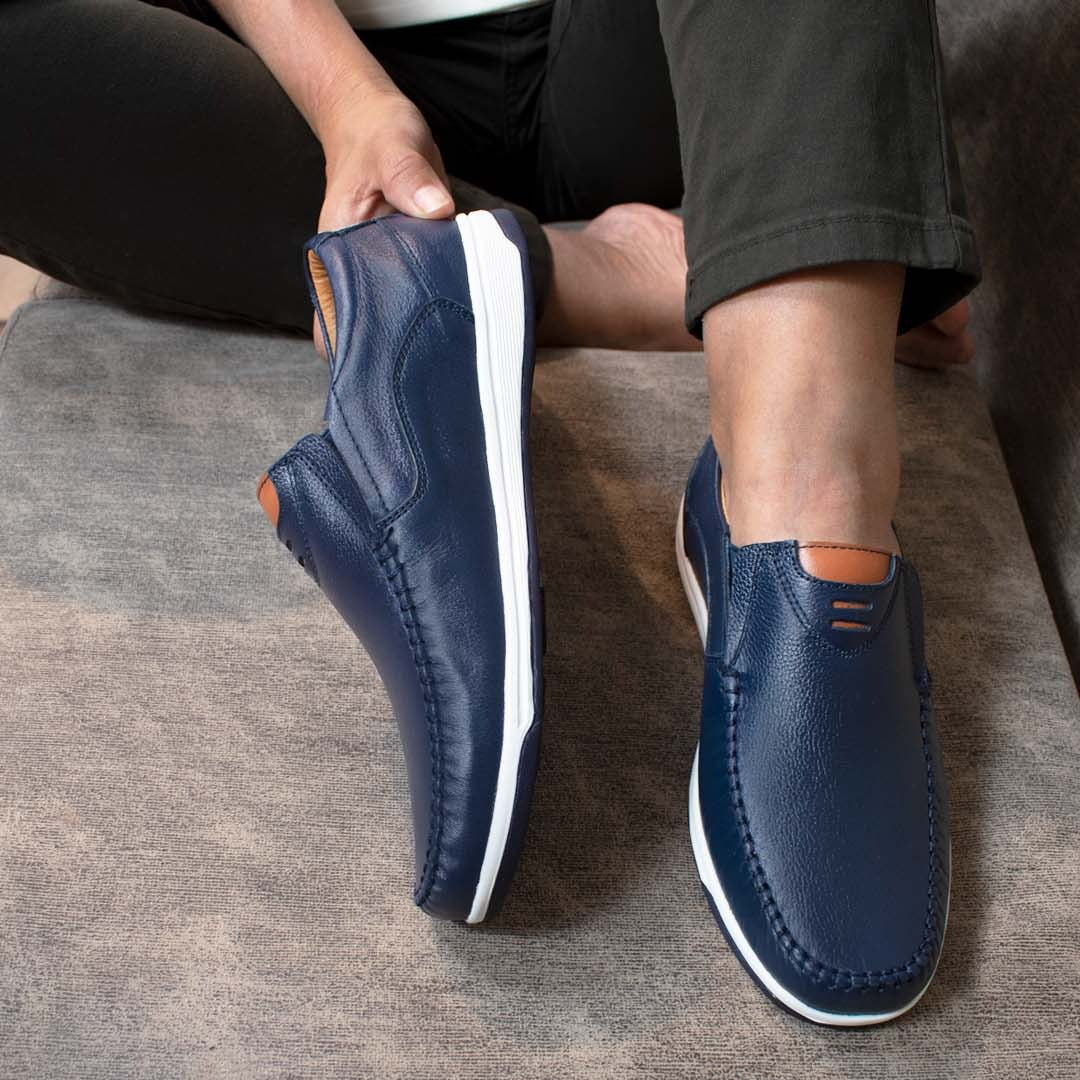 Mocasin Munay - Cuero Azul oscuro