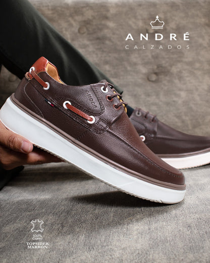 Zapato Top sider - Cuero marrón