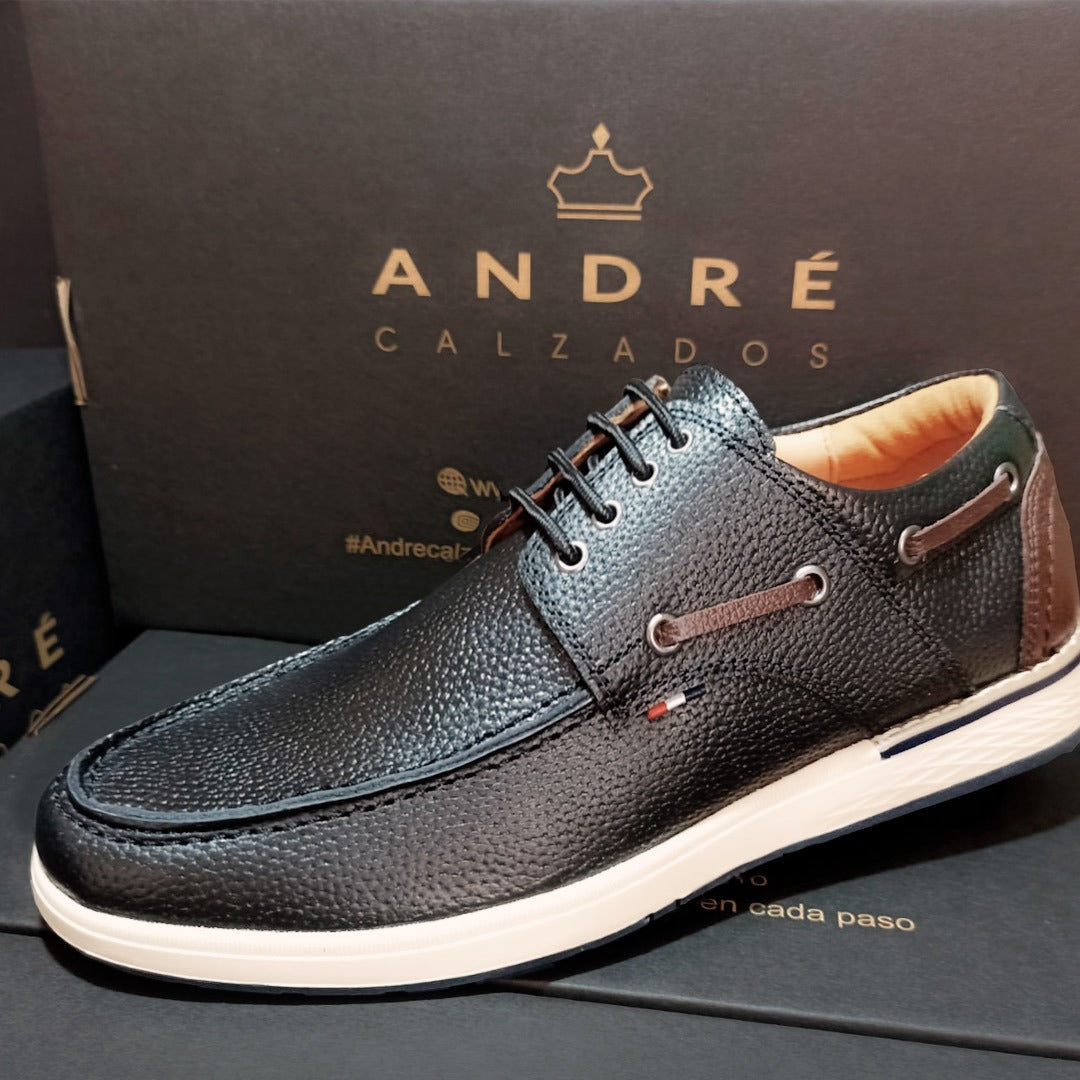 Zapato Top sider - Cuero negro