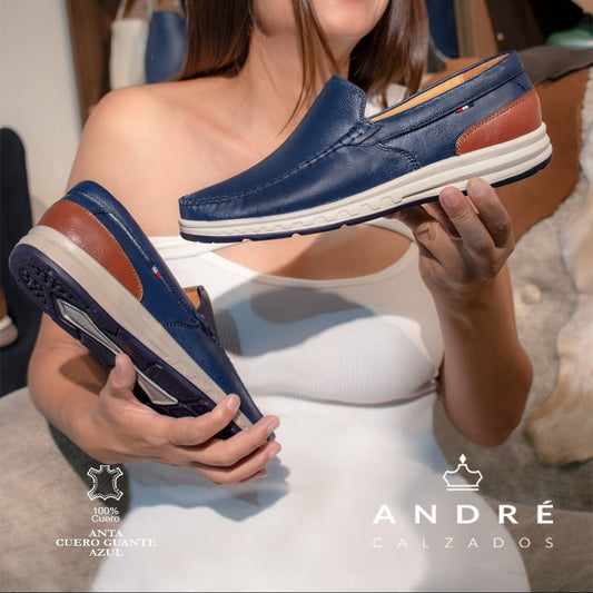 Mocasín Anta - Cuero azul
