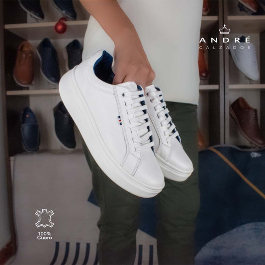 Zapatilla Kuntur Eva - Cuero blanco