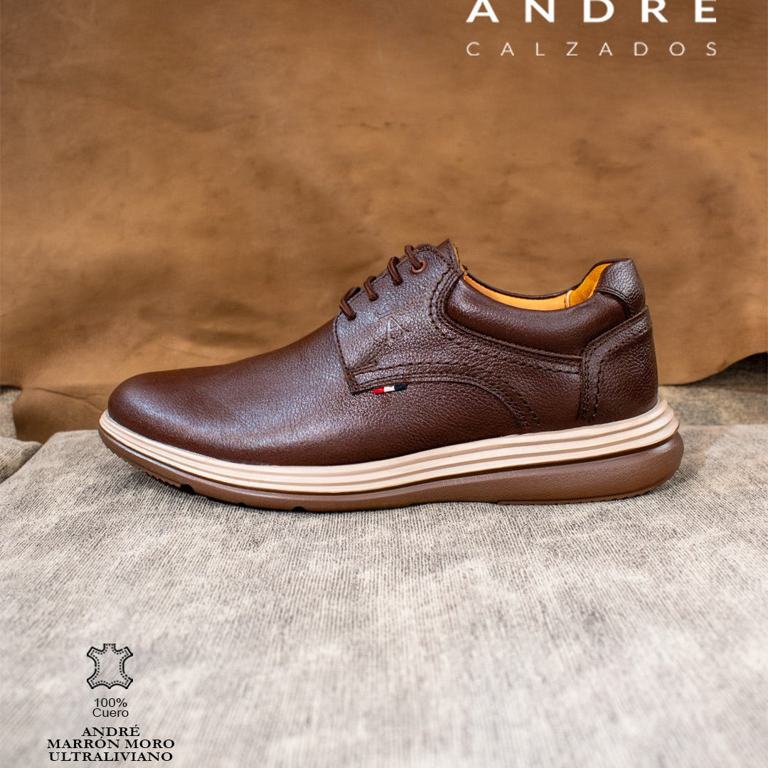 Zapato André Ultraliviano - Cuero marrón moro
