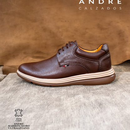 Zapato André Ultraliviano - Cuero marrón moro