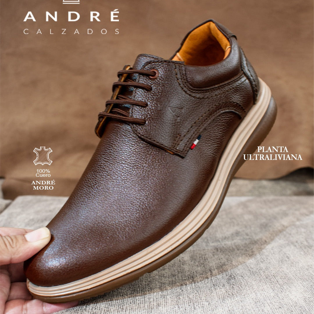 Zapato André Ultraliviano - Cuero marrón moro
