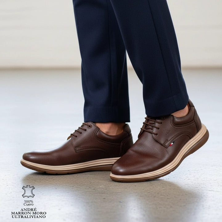 Zapato André Ultraliviano - Cuero marrón moro