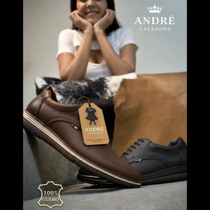 Zapato André Ultraliviano - Cuero marrón moro