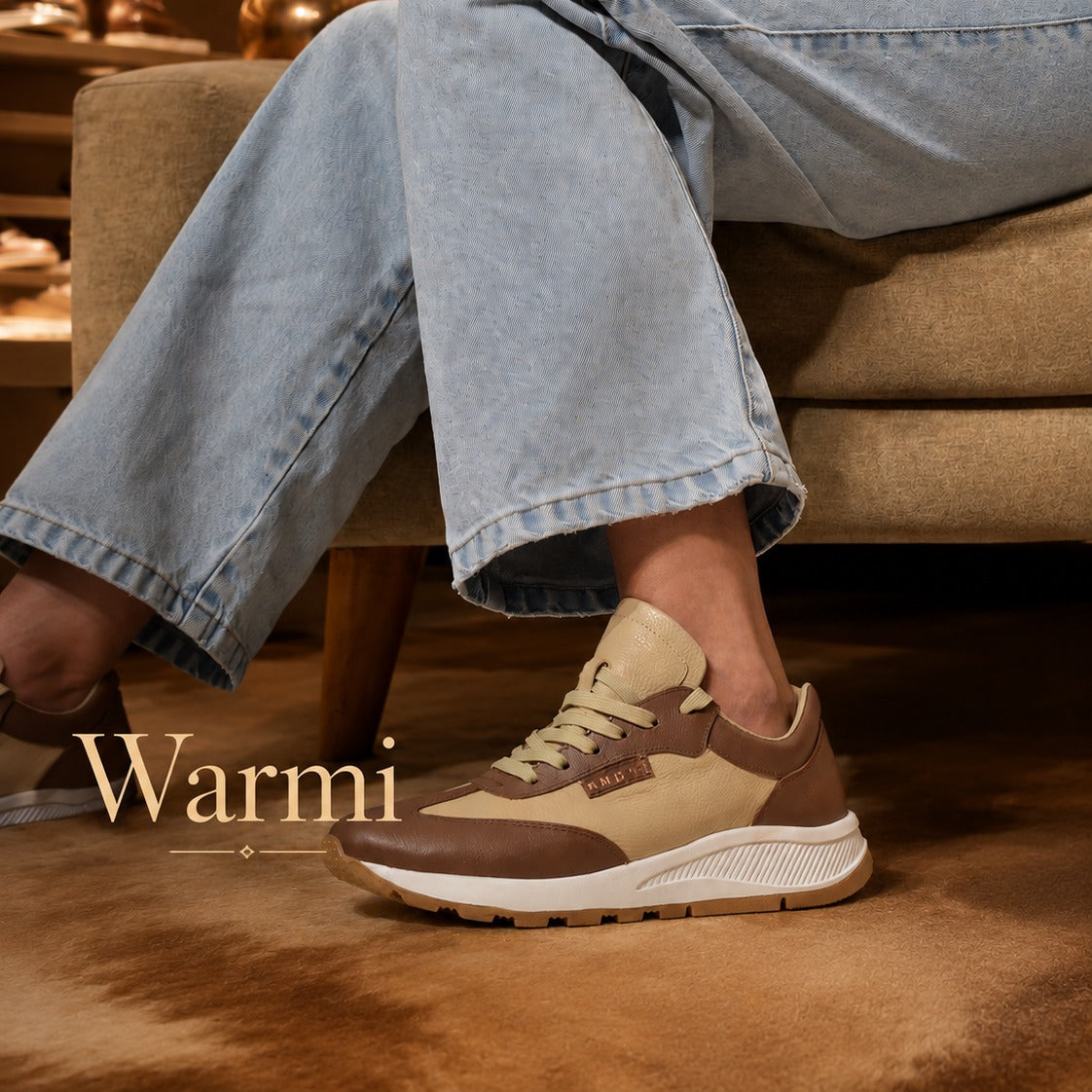 Zapatilla Warmi - Cuero Beige