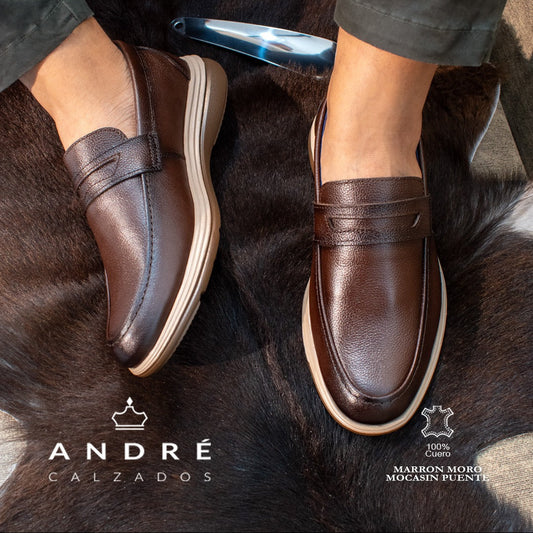 Mocasin Puente - Cuero Marron Moro