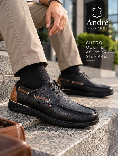 Zapato Top sider - Cuero Negro P/Negro
