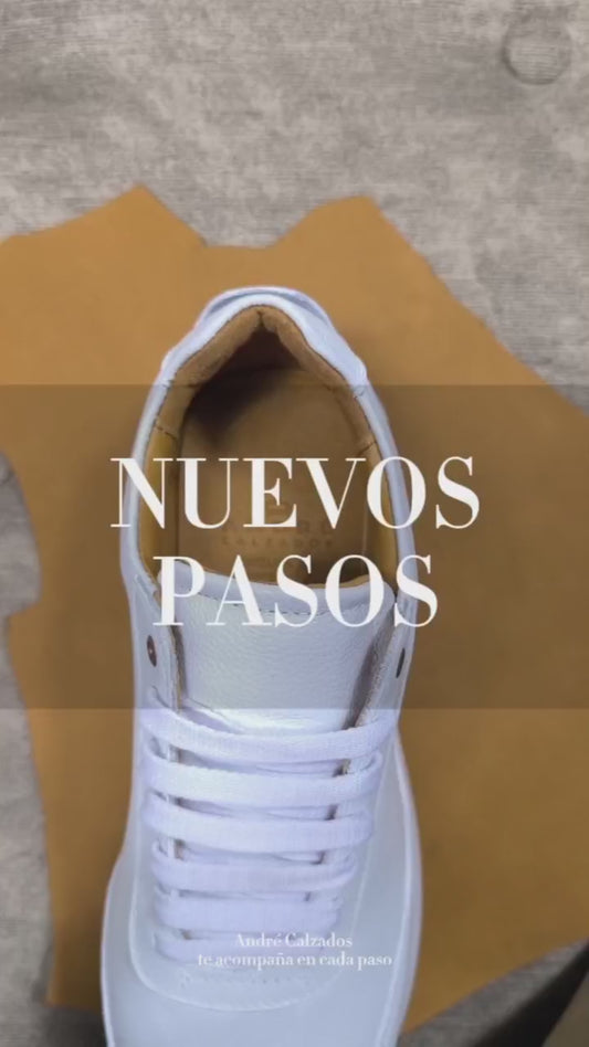 Zapatilla Warmy  - Cuero blanco