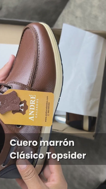 Zapato Top sider - Cuero marrón