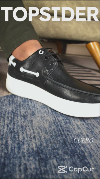 Zapato Top sider - Cuero negro