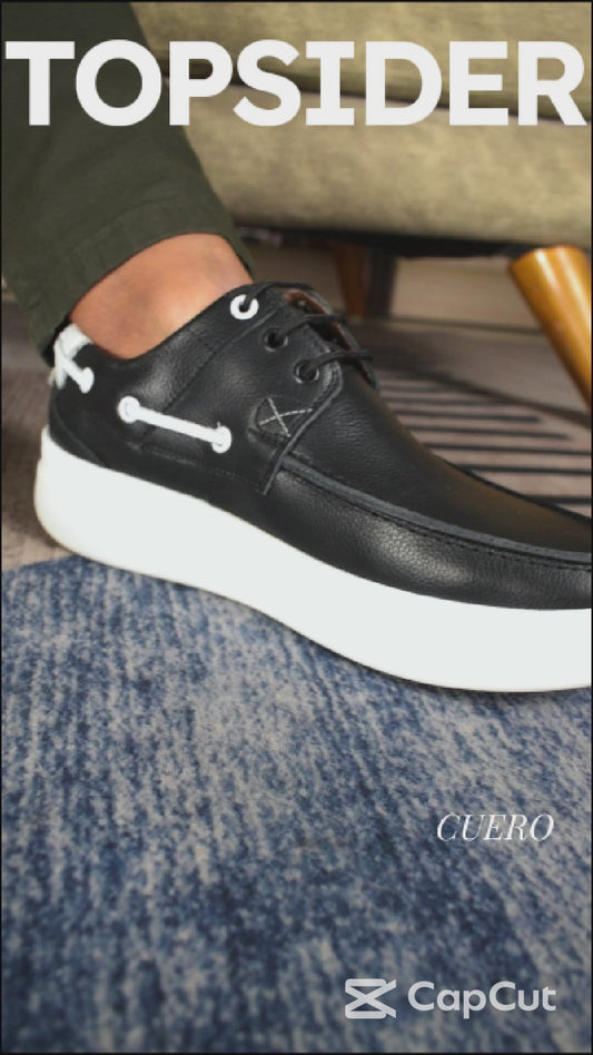Zapato Top sider - Cuero negro