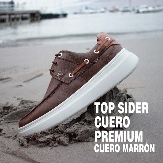Zapato de cuero Topsider Vans marrón