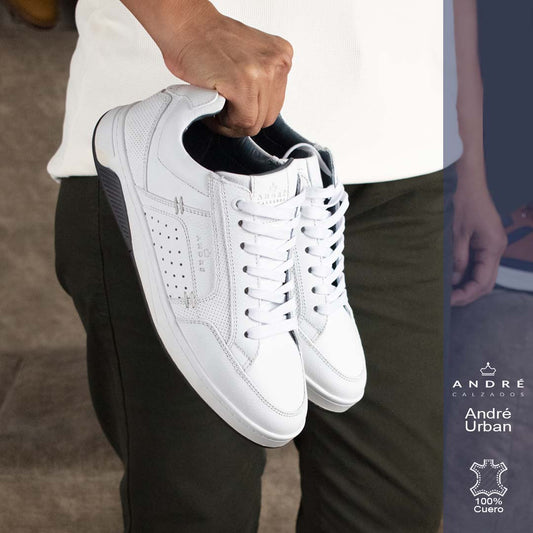Zapatilla de Cuero Andre Blanco