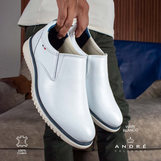 Mocasin Wari - Cuero Blanco