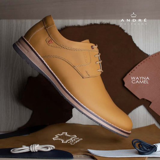 Zapato de cuero Wayna Camel